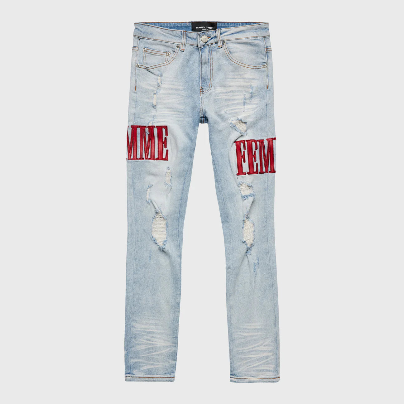 LETTERMAN DENIM BLUE WITH RED LETTERS